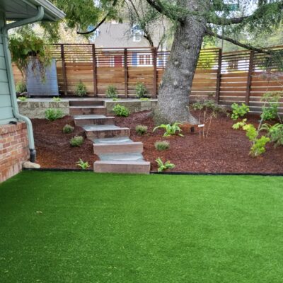High Pile Artificial Turf with steel edging
